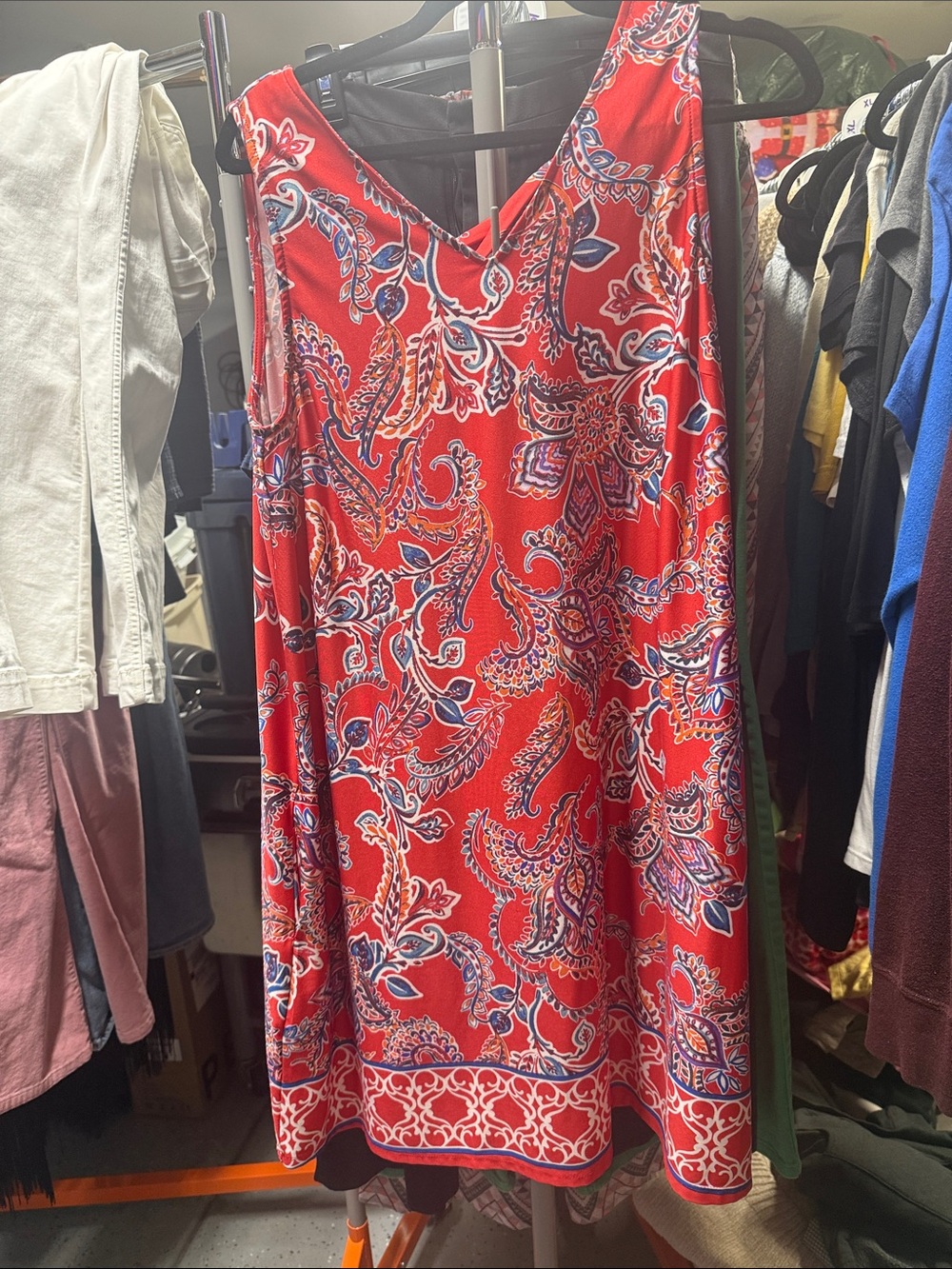 Apt. 9 Red Paisley Sleeveless Mini Dress